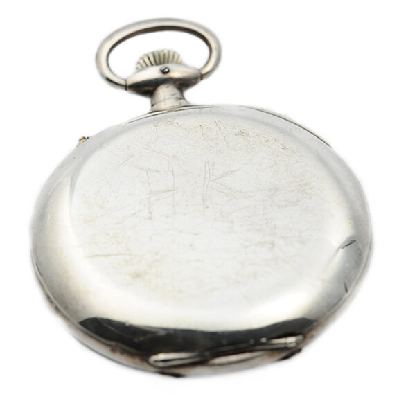 German silver open faced lever with black regulator dial Circa 1948 German silver open faced lever with black regulator dial Circa 1948