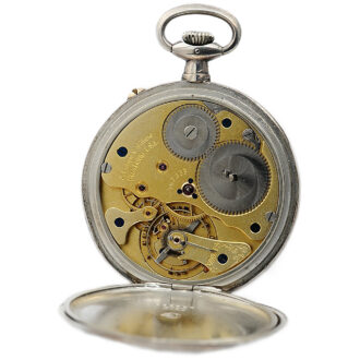 German silver open faced lever with black regulator dial Circa 1948