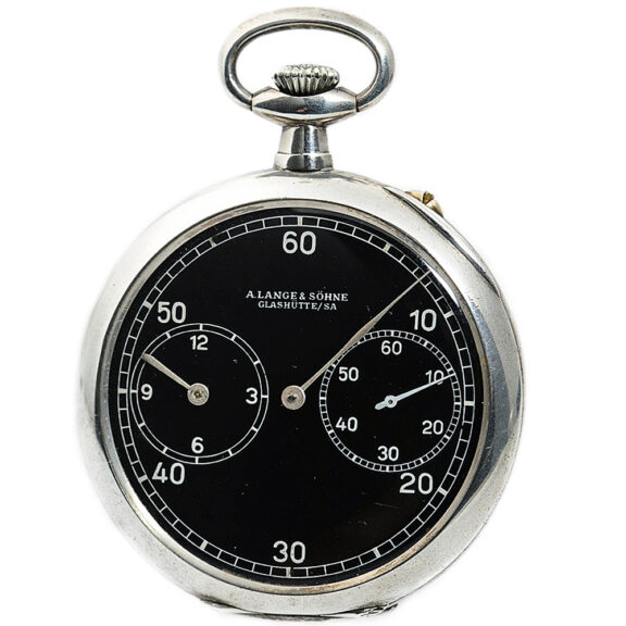 German silver open faced lever with black regulator dial Circa 1948