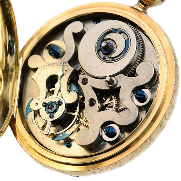Swiss gold pocket watch with jumping centre seconds Circa 1860 Swiss gold pocket watch with jumping centre seconds Circa 1860
