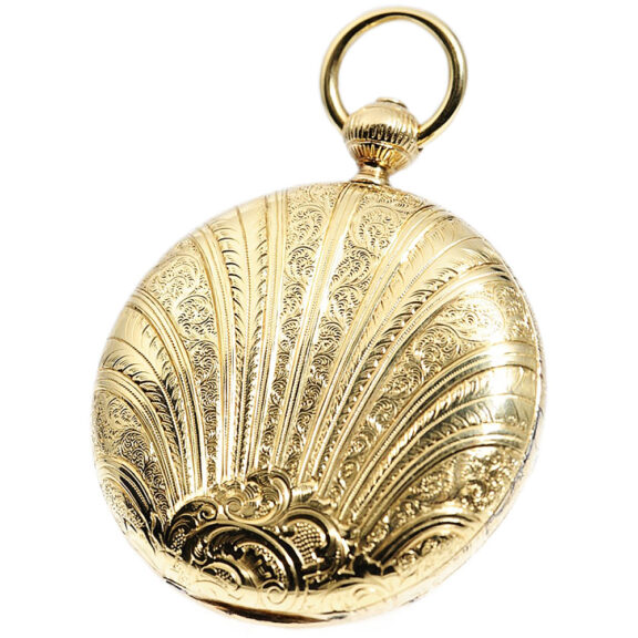 Swiss gold pocket watch with jumping centre seconds Circa 1860 Swiss gold pocket watch with jumping centre seconds Circa 1860