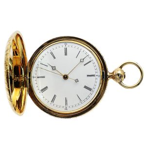 Swiss gold pocket watch with jumping centre seconds Circa 1860