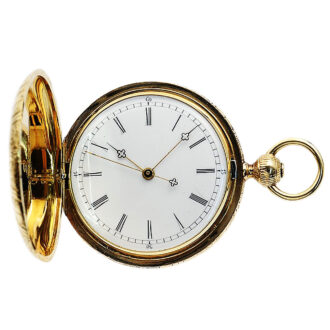 Swiss gold pocket watch with jumping centre seconds Circa 1860 Swiss gold pocket watch with jumping centre seconds Circa 1860