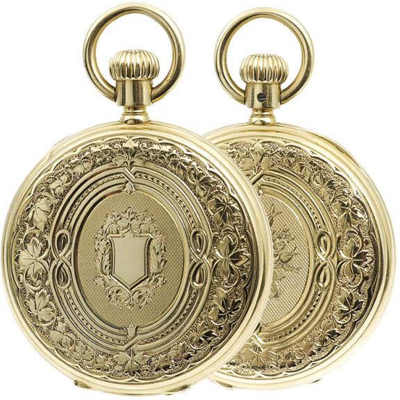 Rare German decorative hunting cased pocket watch Circa 1877
