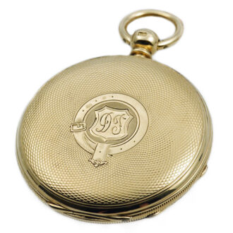 Fine German hunting cased lever watch with chain Circa 1866