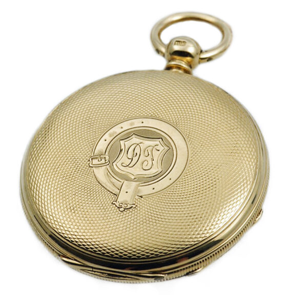 Fine German hunting cased lever watch with chain Circa 1866 Fine German hunting cased lever watch with chain Circa 1866