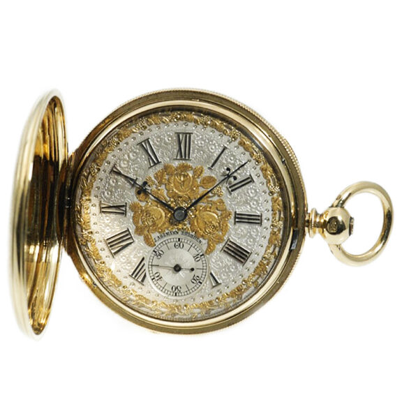 Fine German hunting cased lever watch with chain Circa 1866