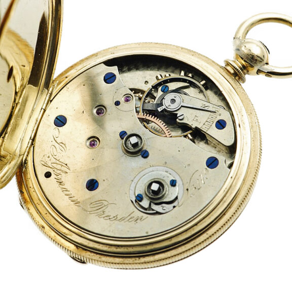 Fine German hunting cased lever watch with chain Circa 1866 Fine German hunting cased lever watch with chain Circa 1866