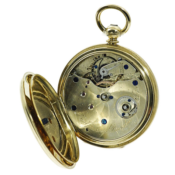 Fine German hunting cased lever watch with chain Circa 1866 Fine German hunting cased lever watch with chain Circa 1866