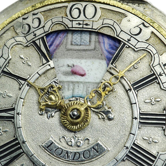 English pair-cased watch with simple rotating automaton Circa 1730 English pair-cased watch with simple rotating automaton Circa 1730