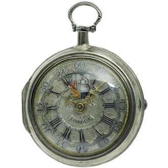English pair-cased watch with simple rotating automaton Circa 1730