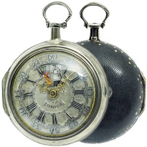 English pair-cased watch with simple rotating automaton Circa 1730