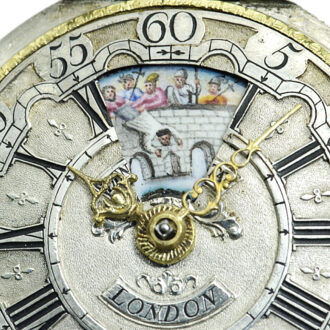English pair-cased watch with simple rotating automaton Circa 1730