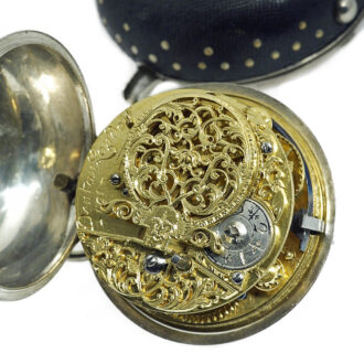 English pair-cased watch with simple rotating automaton Circa 1730
