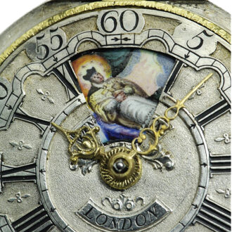 English pair-cased watch with simple rotating automaton Circa 1730