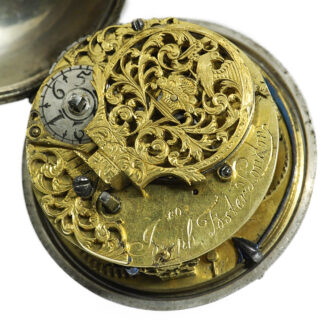 English pair-cased watch with silver champlevé dial Circa 1695