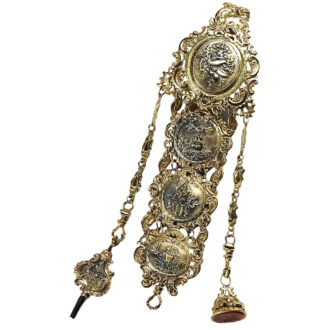 French remarkable gold pocket watch with chatelaine Circa 1780
