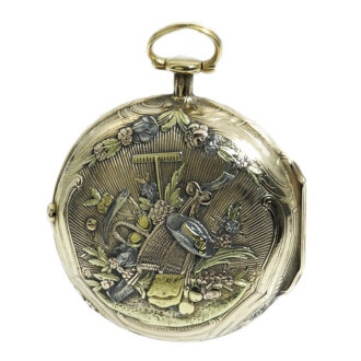 French remarkable gold pocket watch with chatelaine Circa 1780