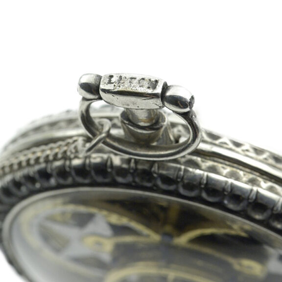 Swiss silver verge skeletonized pocket watch Circa 1750 Swiss silver verge skeletonized pocket watch Circa 1750