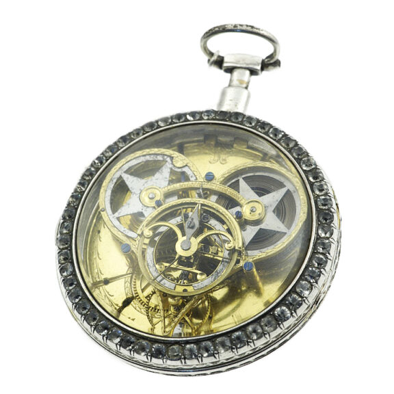 Swiss silver verge skeletonized pocket watch Circa 1750 Swiss silver verge skeletonized pocket watch Circa 1750