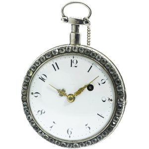 Swiss silver verge skeletonized pocket watch Circa 1750