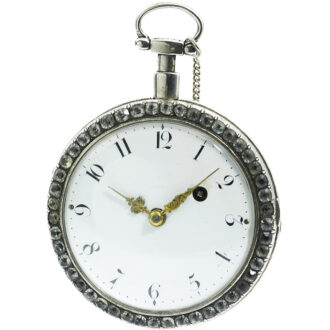 Swiss silver verge skeletonized pocket watch Circa 1750