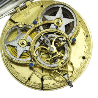 Swiss silver verge skeletonized pocket watch Circa 1750
