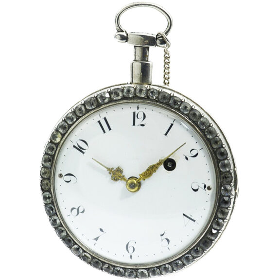 Swiss silver verge skeletonized pocket watch Circa 1750
