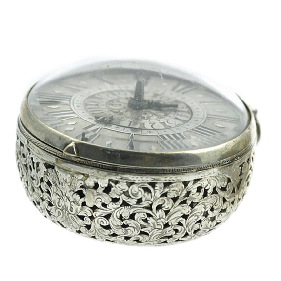 English silver pair-cased verge pocket watch with alarm Circa 1710 English silver pair-cased verge pocket watch with alarm Circa 1710