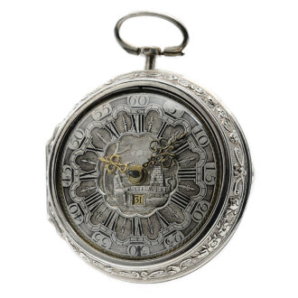 Rare Dutch pair-cased watch with mock pendulum Circa 1730