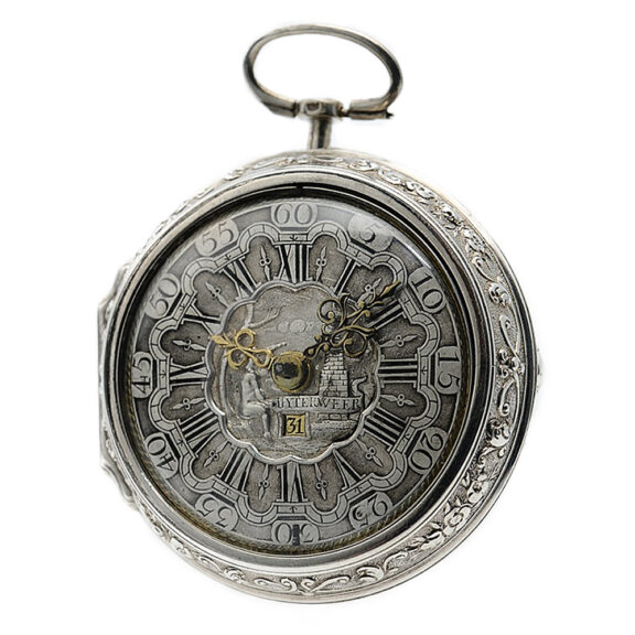 Rare Dutch pair-cased watch with mock pendulum Circa 1730