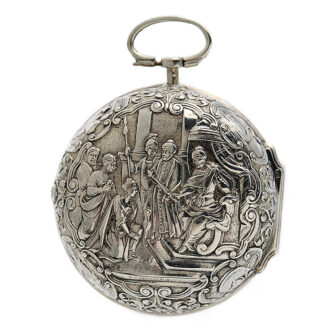 Rare Dutch pair-cased watch with mock pendulum Circa 1730
