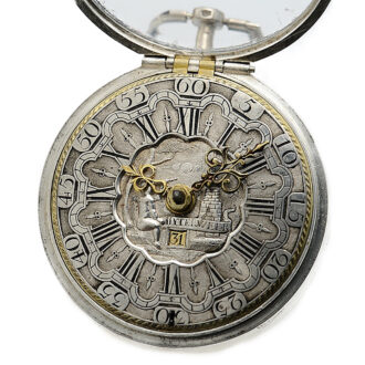 Rare Dutch pair-cased watch with mock pendulum Circa 1730