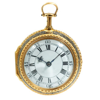 Gold quarter repeating pair-cased cylinder watch Circa 1733