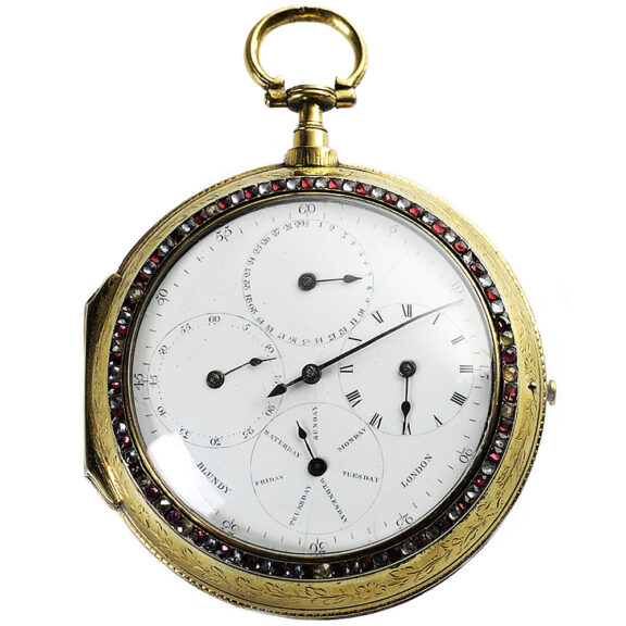 English gilt-brass astronomical coach watch Circa 1790 English gilt-brass astronomical coach watch Circa 1790