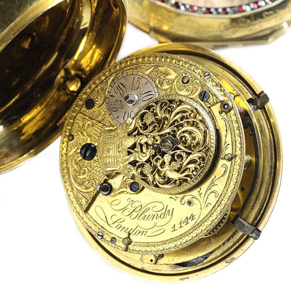 English gilt-brass astronomical coach watch Circa 1790 English gilt-brass astronomical coach watch Circa 1790