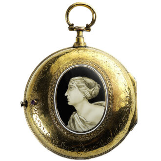 English gilt-brass astronomical coach watch Circa 1790