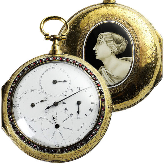 English gilt-brass astronomical coach watch Circa 1790