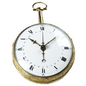 English silver astronomical coach clock with alarm Circa 1780