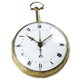 English silver astronomical coach clock with alarm Circa 1780