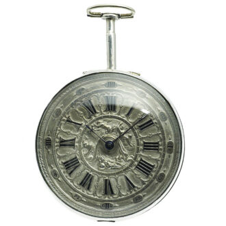English attractive silver pair-cased verge pocket watch Circa 1786