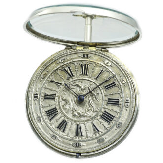 English attractive silver pair-cased verge pocket watch Circa 1786