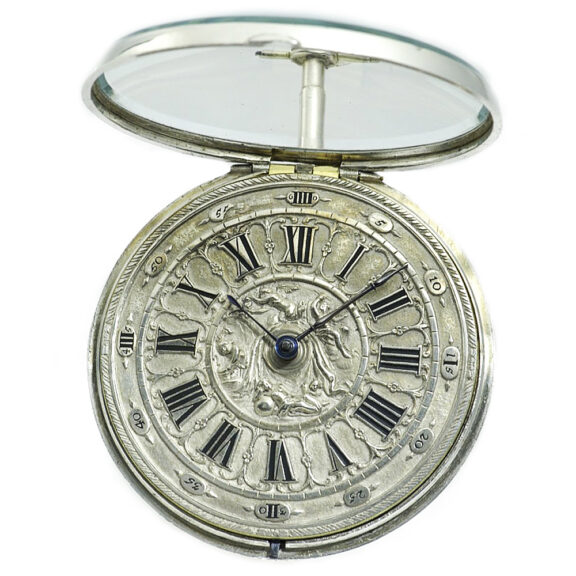 English attractive silver pair-cased verge pocket watch Circa 1786