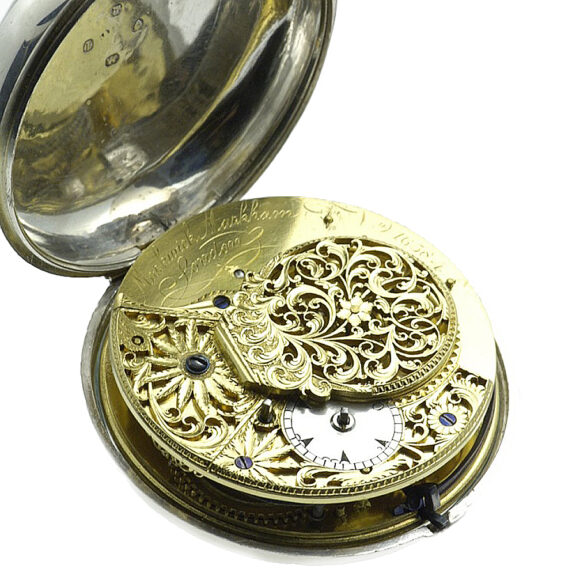 English attractive silver pair-cased verge pocket watch Circa 1786 English attractive silver pair-cased verge pocket watch Circa 1786