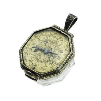 English silver octagonal one-handed miniature watch Circa 1635