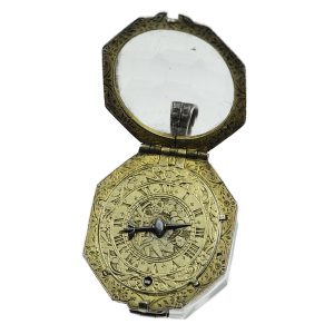 English silver octagonal one handed miniature watch Circa 1635