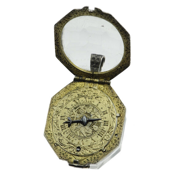 English silver octagonal one handed miniature watch Circa 1635