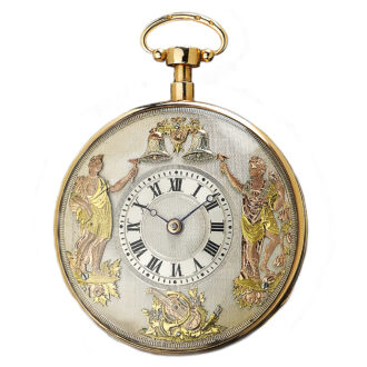 Swiss gold quarter repeating automaton pocket watch Circa 1800 Swiss gold quarter repeating automaton pocket watch Circa 1800