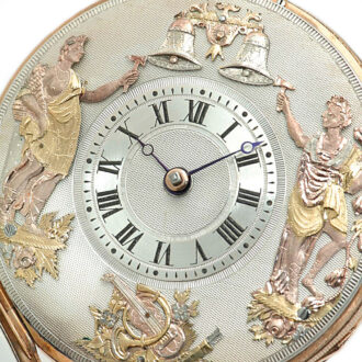 Swiss gold quarter repeating automaton pocket watch Circa 1800 Swiss gold quarter repeating automaton pocket watch Circa 1800