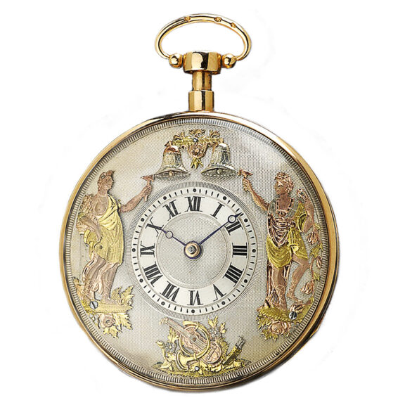 Swiss gold quarter repeating automaton pocket watch Circa 1800 Swiss gold quarter repeating automaton pocket watch Circa 1800